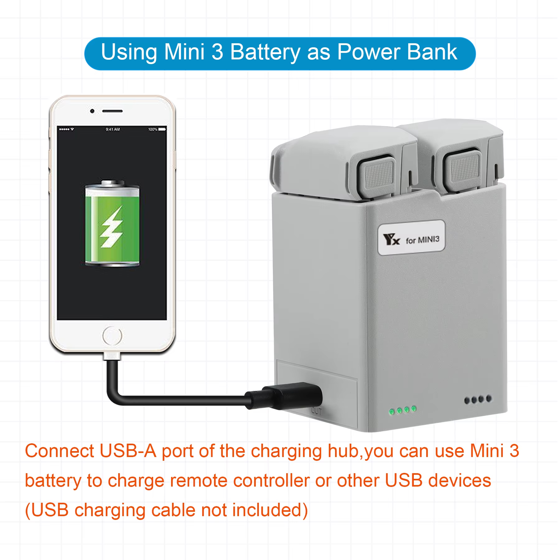 Drone Charging Hub - For DJI Mini 3Pro/4Pro Battery Two