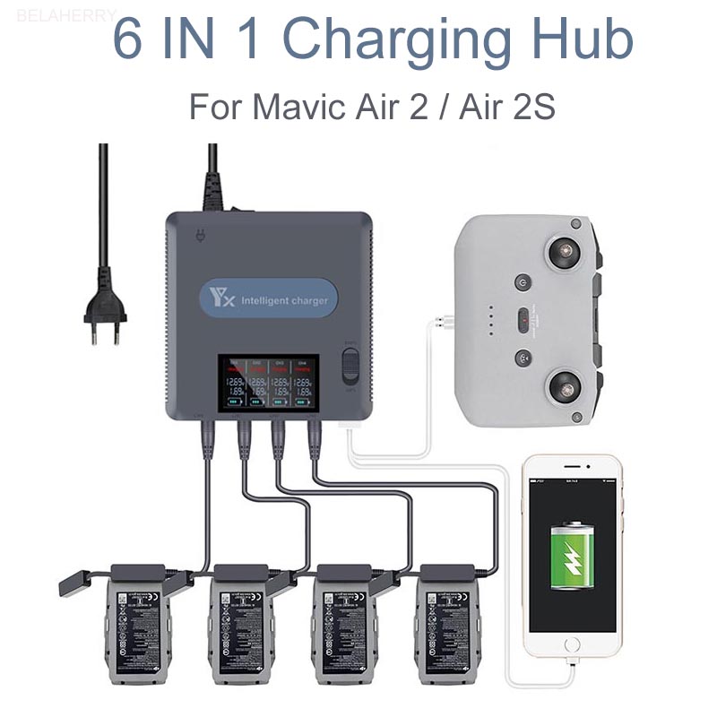 6 in 1 Digital display Battery - Drone Charging Hub recensie en prijs