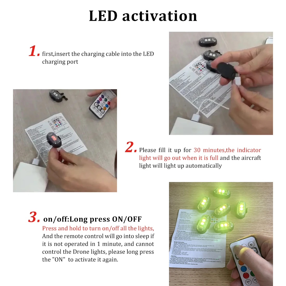 2/4/8Pcs Wireless Remote Contr - Drone Strobe Light recensie en prijs