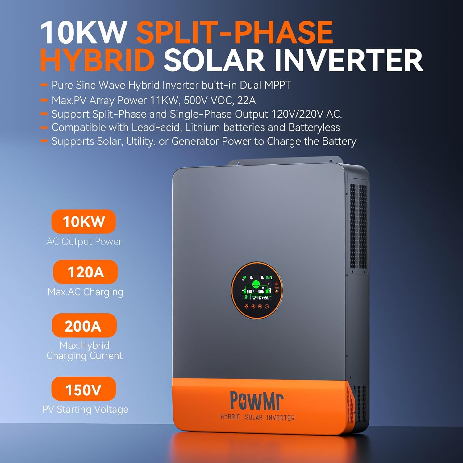 PowMr 10KW Split Phase Inverte - Drone Solar Charger recensie en prijs