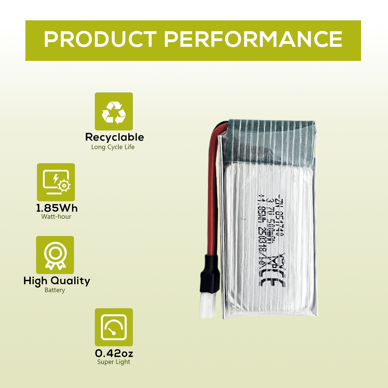5Pcs 3.7V 500mAh LiPo Batterie - Drone Battery Adapter recensie en prijs